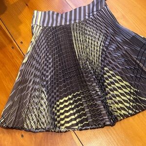 REISS 10 Purple Abstract Accordian Pleated Skirt